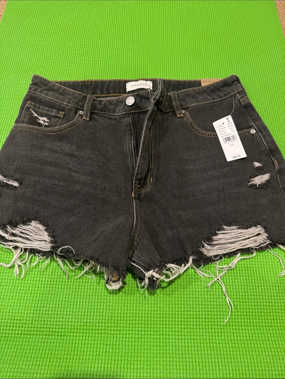 Pacsun NEW WITH TAGS high rise festival washed black denim shorts
